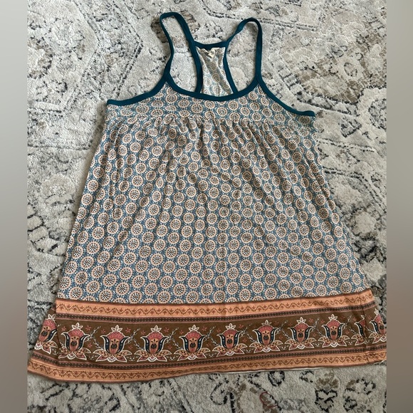 Racerback printed tank top; size M - Picture 1 of 3